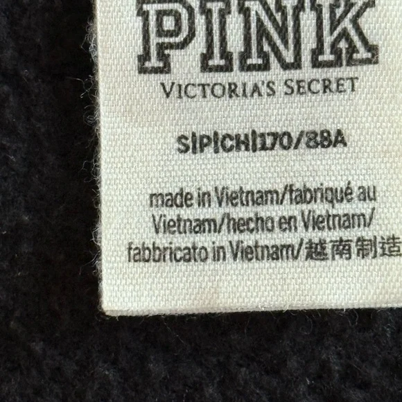 Victoria's Secret Black Off-Shoulder Sweater with White Lettering - Picture 2 of 4